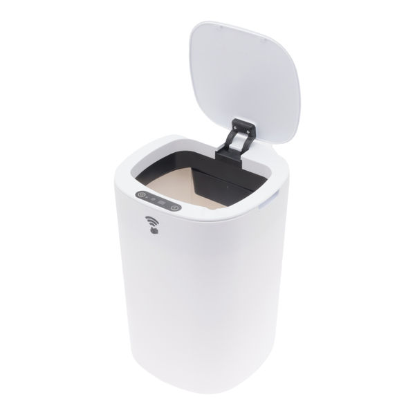 BOTE DE BASURA PLÁSTICO CON TAPA 10 LITROS BLANCO The Home Depot