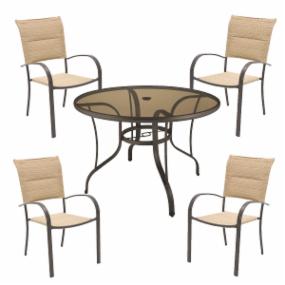 stylewell combo juego de jardin mesa y sillas acojinada