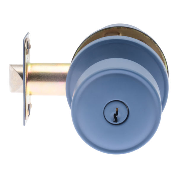 CERRADURA POMO BOLA 7 X 6.5 CM METAL AZUL MATE