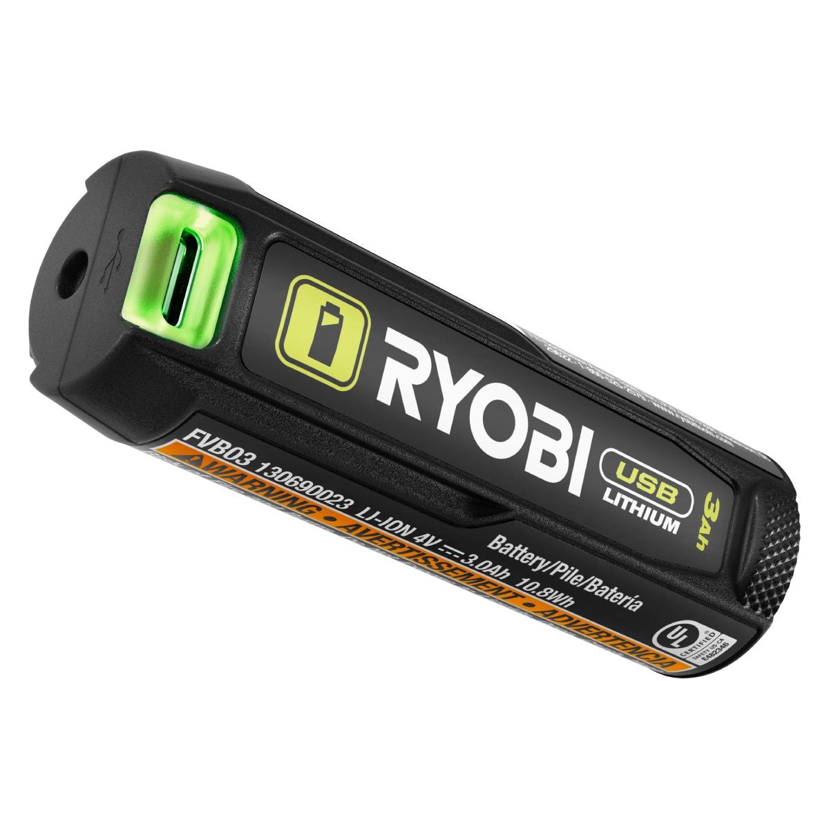 Batería recargable 3ah ryobi usb lithium