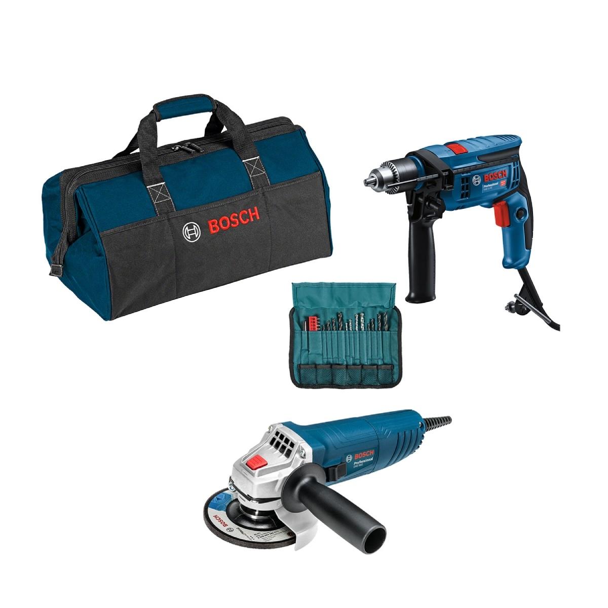 El kit bosch de rotomartillo gsb 13 re + miniesmeril angular bosch gws 850 con mochila bosch