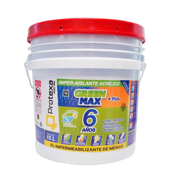 IMPERMEABILIZANTE ACRÍLICO FOTOSENSIBLE GREEN MAX PLUS 6 AÑOS TERRACOTA 15 L