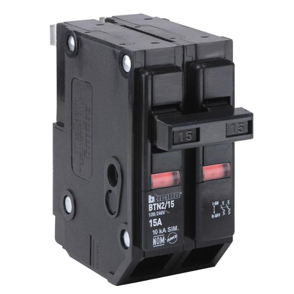 INTERRUPTOR TERMOMAGNÉTICO 2X15A 120/240 V 10KA MONTAJE ENCHUFABLE