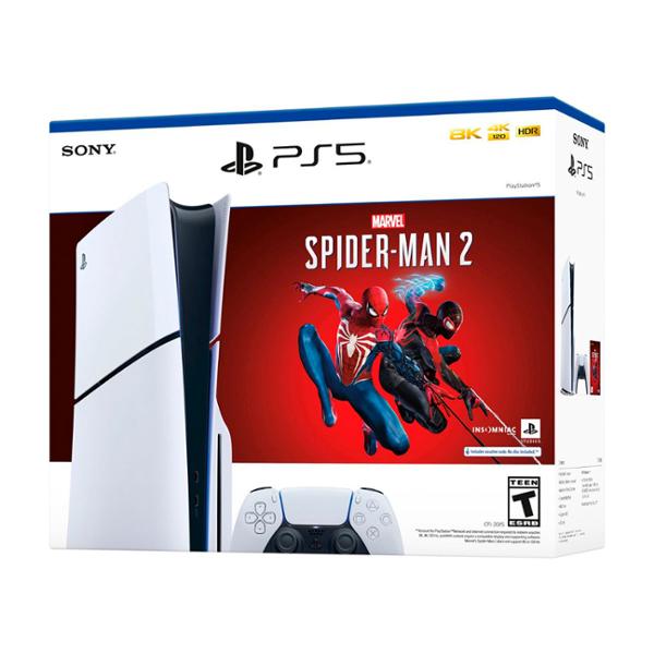 CONSOLA SONY PLAYSTATION 5 SLIM SPIDERMAN 2 1TB BLANCO PANTALLA TÁCIL A LCD OPS CON LAMINACIÓN ÓPTICA 7"