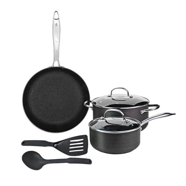 BATERIA COCINA 7 PZS CHROMA ALUMINIO ANODIZADO