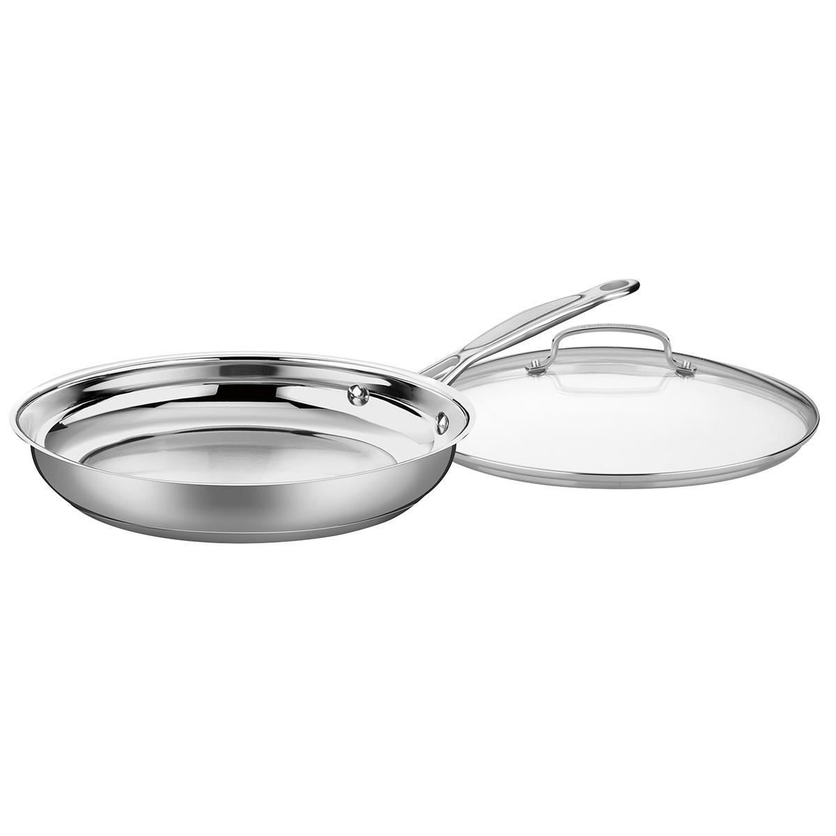 Sartén de acero inoxidable de 30cm con tapa cuisinart