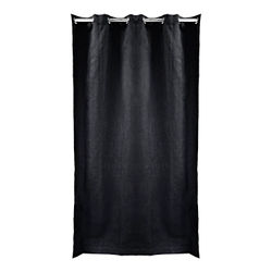 CORTINA DECORATIVA PARA VENTANA DE POLIÉSTER NEGRO 210 X 135 CM