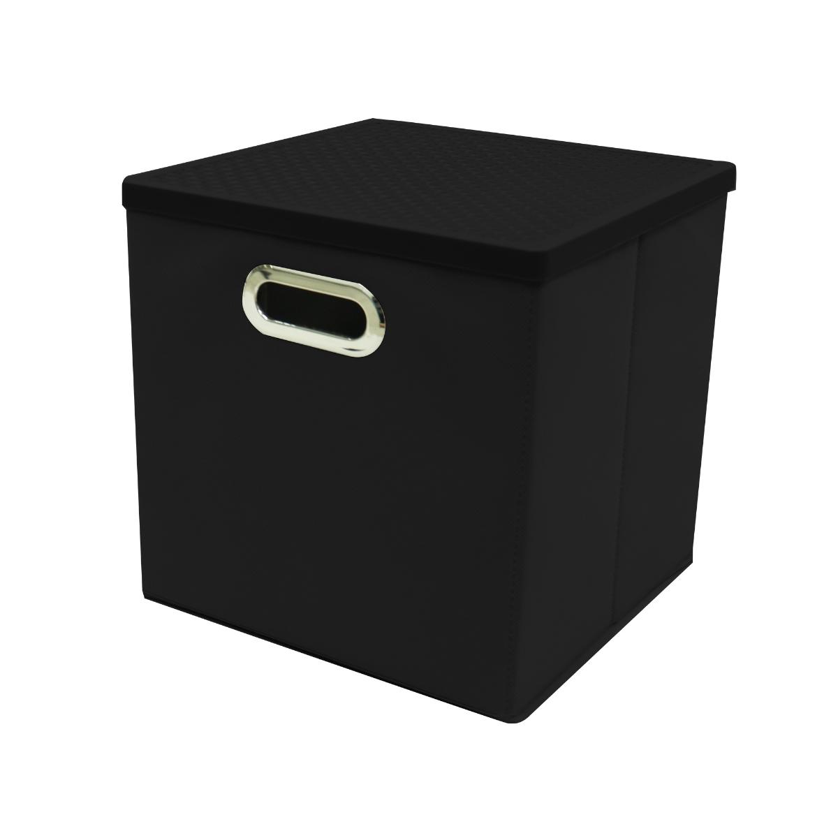 Gaveta cubo plegable con tapa negro / gris