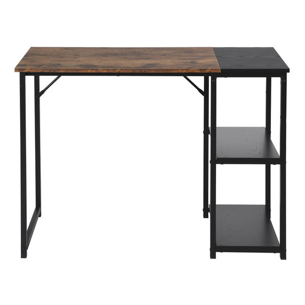 ESCRITORIO DEMBE SHELVES NEGRO Y CAFÉ VINTAGE 74 X 100 X 48 CM