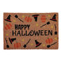 TAPETE DE ENTRADA FIBRA DE COCO HAPPY HALLOWEEN 40X60 CM CAFÉ