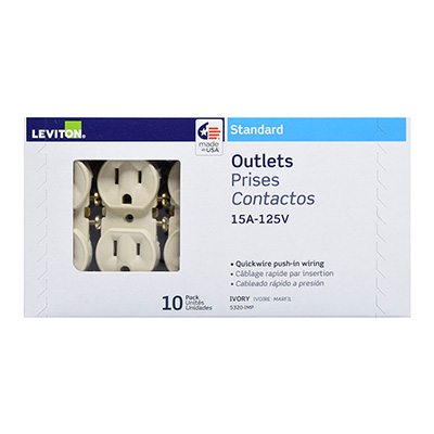 CONTACTOS 125 VOLTS MARFIL LEVITON 10 PIEZAS