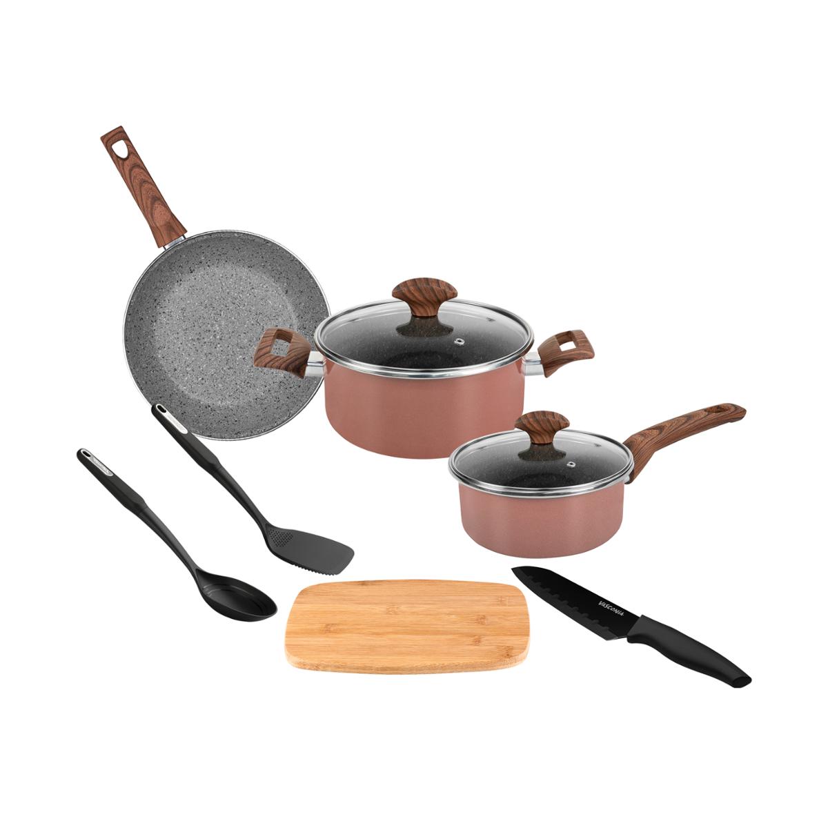 Batería de cocina vasconia prime de acero 9 piezas