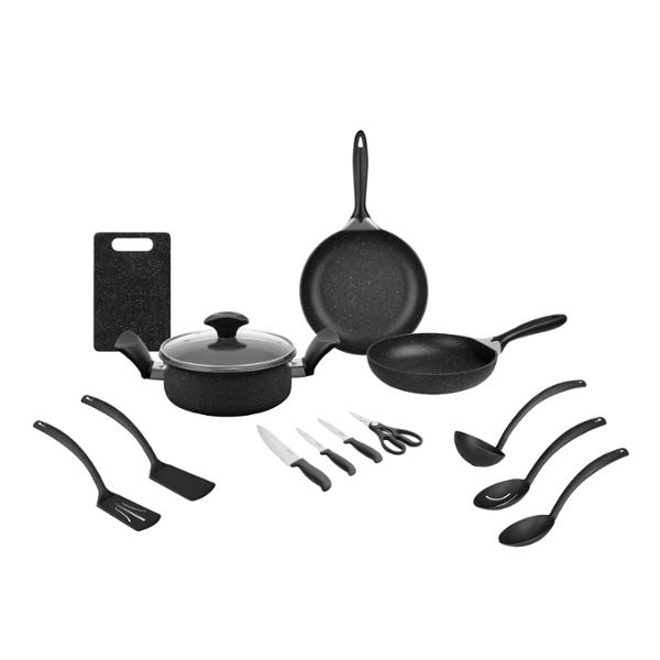BATERÍA DE COCINA EKCO ADVANCE DE ACERO 14 PIEZAS