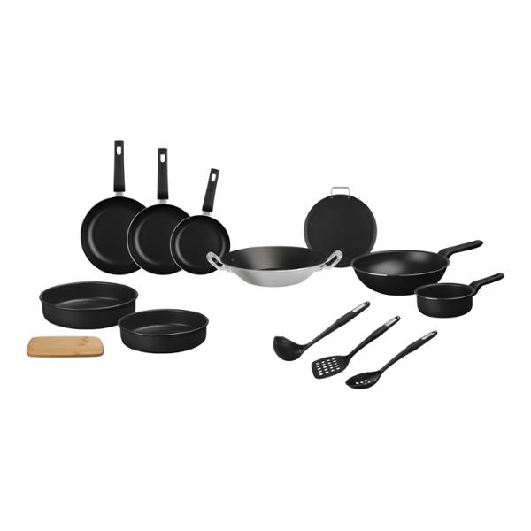 BATERÍA DE COCINA VASCONIA 13 PZAS DE ALUMINIO