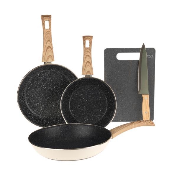 JUEGO DE SARTENES EKCO 5 PIEZAS DE ACERO ESMALTADO