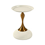 MESA AUXILIAR REDONDA 39X39X54CM BLANCO Y ORO