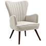 SILLÓN TELA CON MADERA PATAS 69X71X99CM BEIGE
