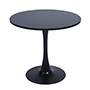 MESA DE COMEDOR REDONDA MODERNA PARA 2 A 4 PERSONAS 80X80X72 CM NEGRO