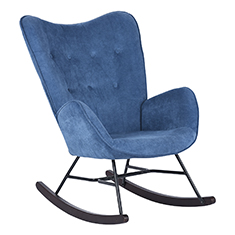 homemake mecedora individual de estar tapizada sillón 69x76x98cm azul