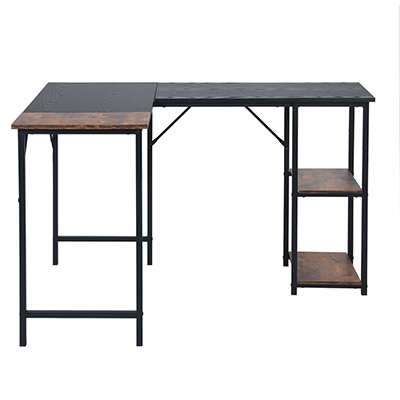 ESCRITORIO PARA COMPUTADORA 124X100X74CM NEGRO Y MARRON