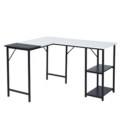 ESCRITORIO PARA COMPUTADORA 124X100X74CM BLANCO Y NEGRO