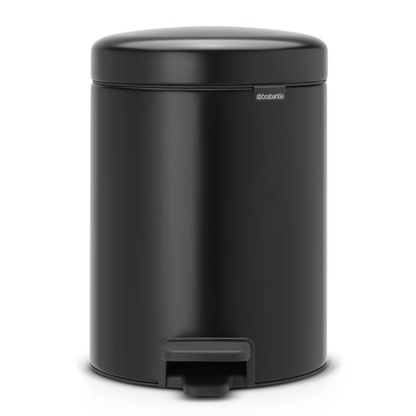 BOTE BASURA NEWI ACERO/PLAS NEGRO 5L BRABANTIA