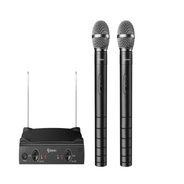 SISTEMA DE 2 MICRÓFONOS INALÁMBRICOS UHF