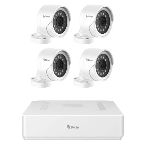 SISTEMA DE SEGURIDAD CCTV CON DVR PENTAHÍBRIDO DE 6 CANALES, 4 CÁMARAS