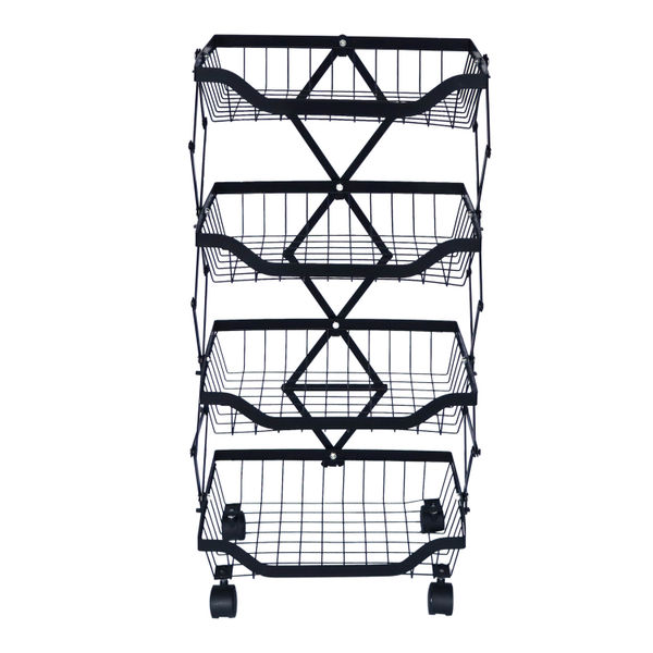 FRUTERO EXPANDIBLE 4 CANASTAS ACERO NEGRO