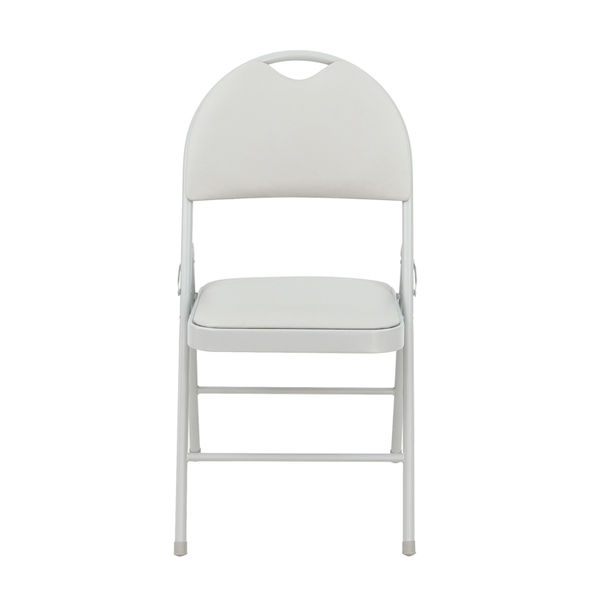 SILLA PLEGABLE ACOJINADA GRIS POLIURETANO Y ACERO