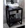 MUEBLE PARA BAÑO DE PISO INDI GLOBIE 24" NEGRO ACERO CON LAVABO Y MONOMANDO