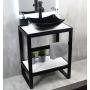 MUEBLE PARA BAÑO DE PISO SIBERIA STYLO 24" NEGRO ACERO CON LAVABO, MONOMANDO Y CÉSPOL