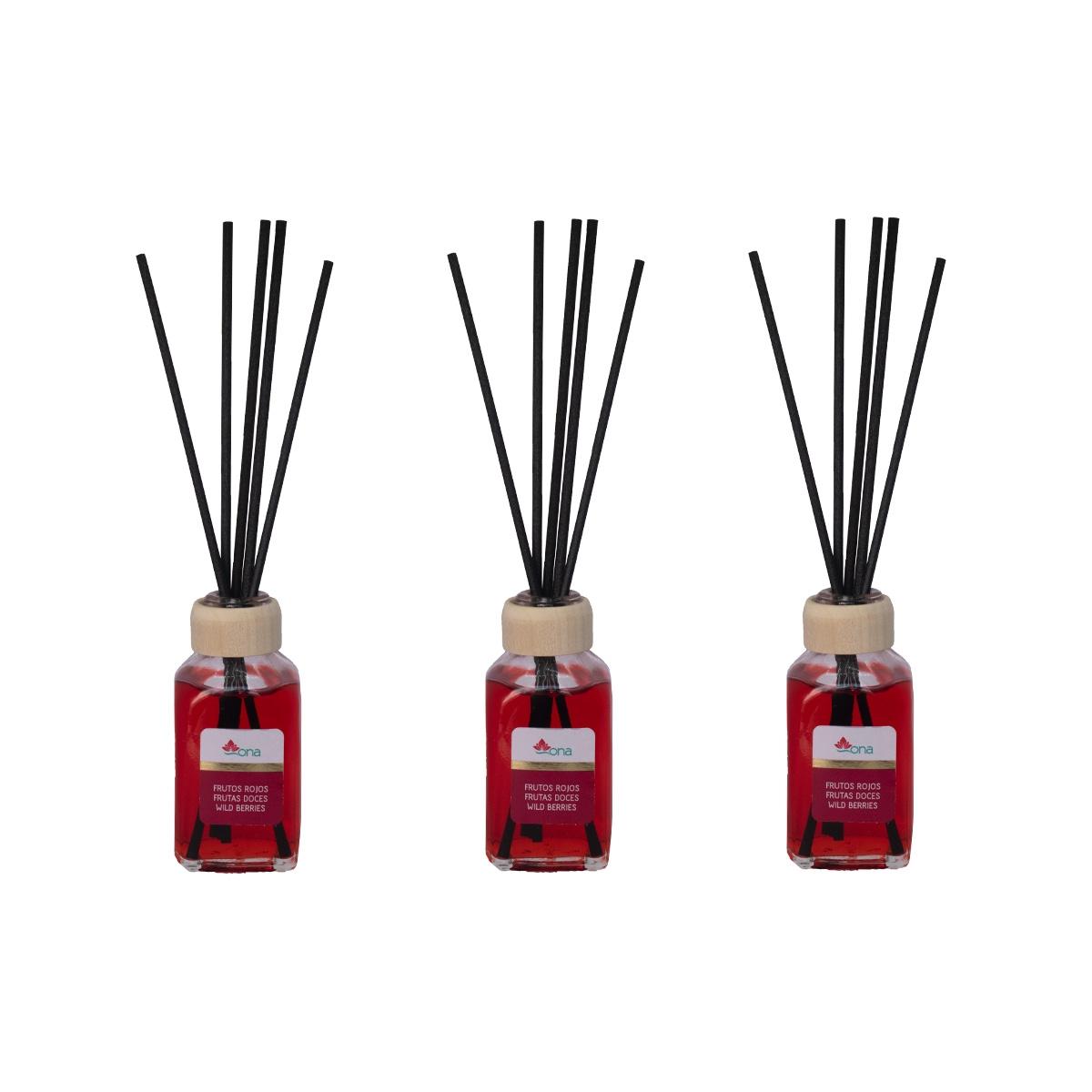 Pack 3 mikado 100 ml frutos rojos