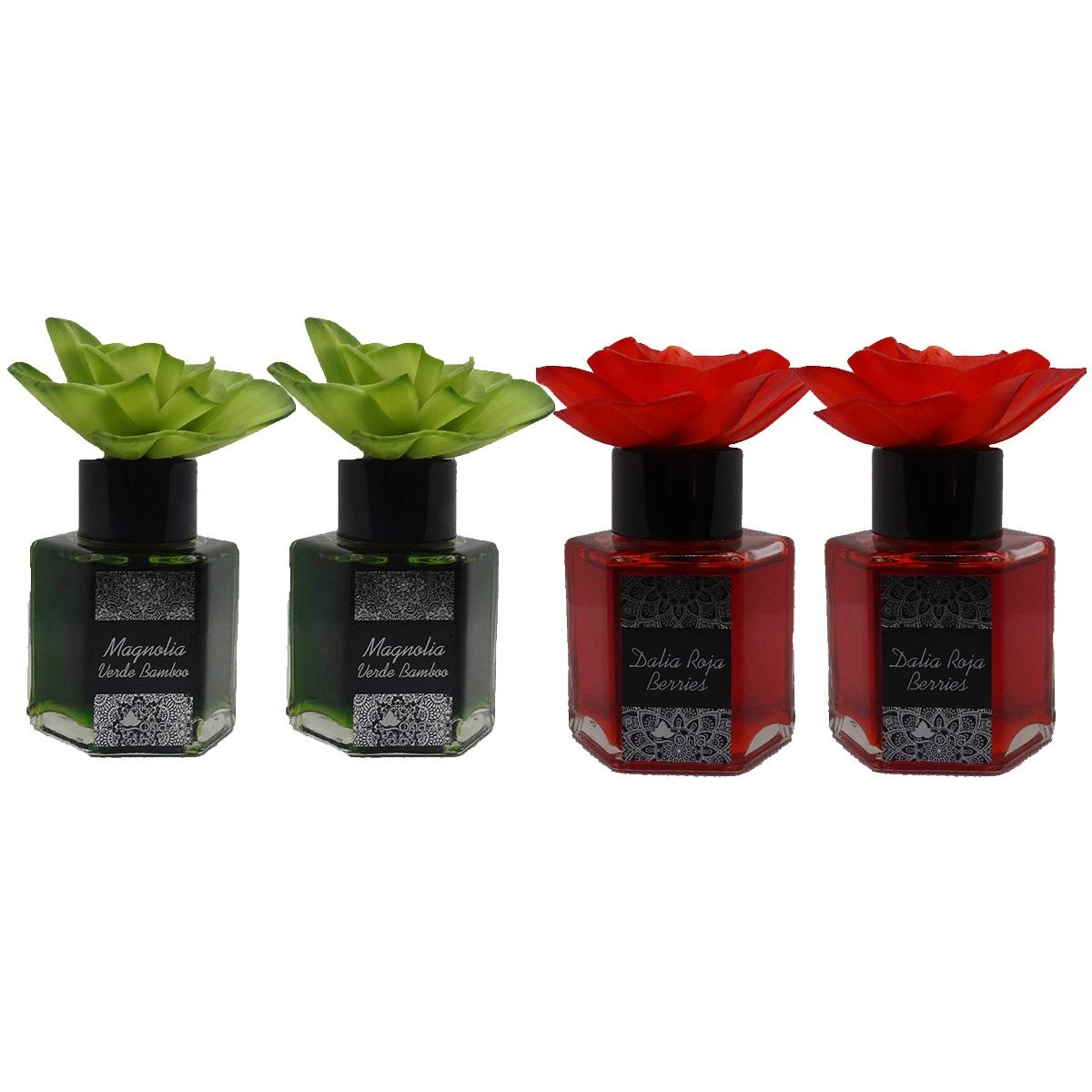 Pack 4 flor 50 ml frutos rojos y bambu
