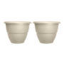 JUEGO DE 2 PIEZAS MACETA VIENA 12 PULGADAS CREMA PLASTIC TRENDS