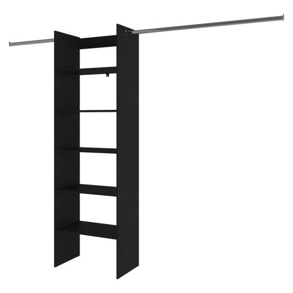 CLÓSET CON 5 ENTREPAÑOS DE AGLOMERADO 2.01 X 2.44 M X 40 CM NEGRO