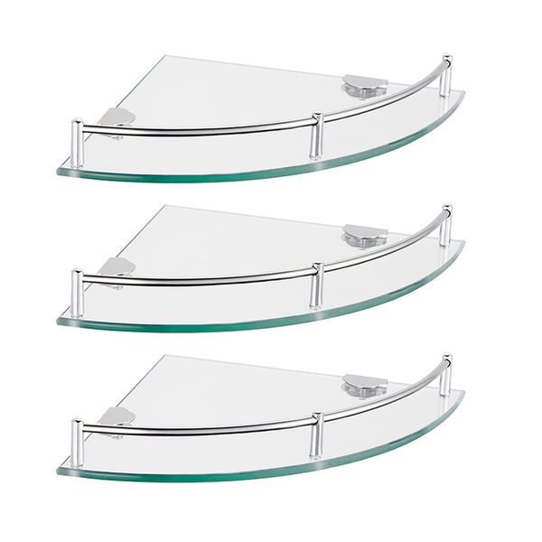 SET DE 3 REPISAS ESQUINERAS DE CRISTAL