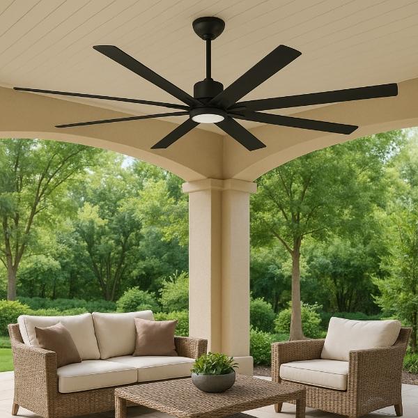 VENTILADOR DE TECHO KENSGROVE II 72" LED INTEGRADO PARA INTERIOR/EXTERIOR NEGRO