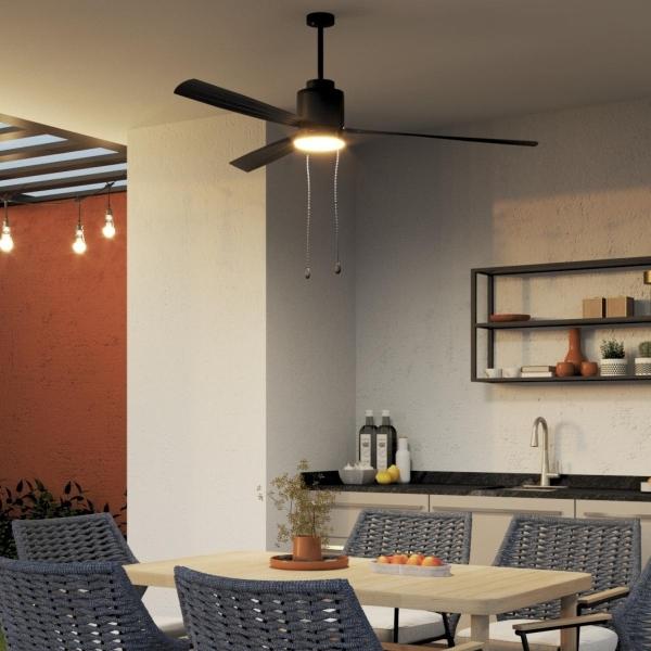 VENTILADOR DE TECHO NAPIER 52" LED INTEGRADO PARA INTERIOR/EXTERIOR NEGRO