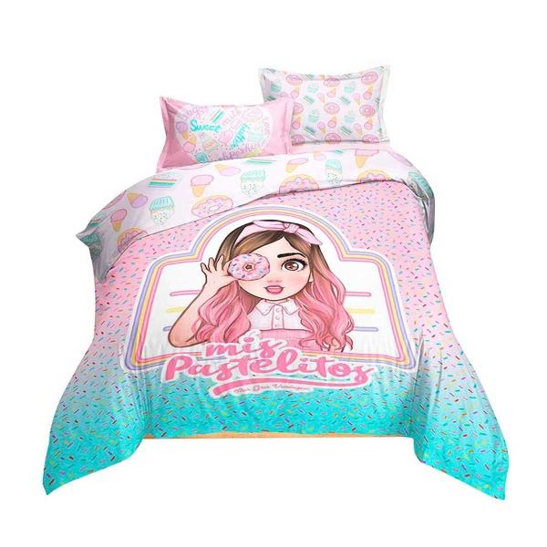 SET EDREDÓN DE MICROFIBRA MATRIMONIAL MIS PASTELITOS