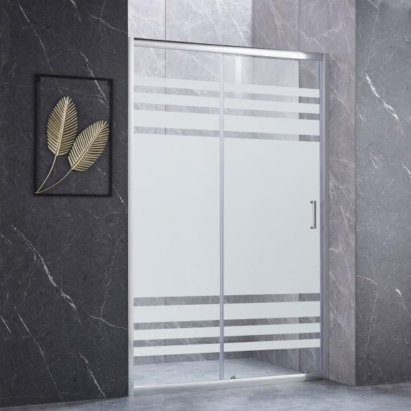 CANCEL PARA BAÑO CORREDIZO 130 X 185CM CRISTAL TEMPLADO ESMERILADO