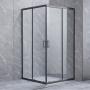 CANCEL PARA BAÑO CUBO 100 X 185CM CRISTAL TEMPLADO CON MARCO NEGRO
