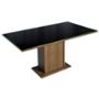 MESA COMEDOR RECT. VIDRIO RUSTIC/NEGRO