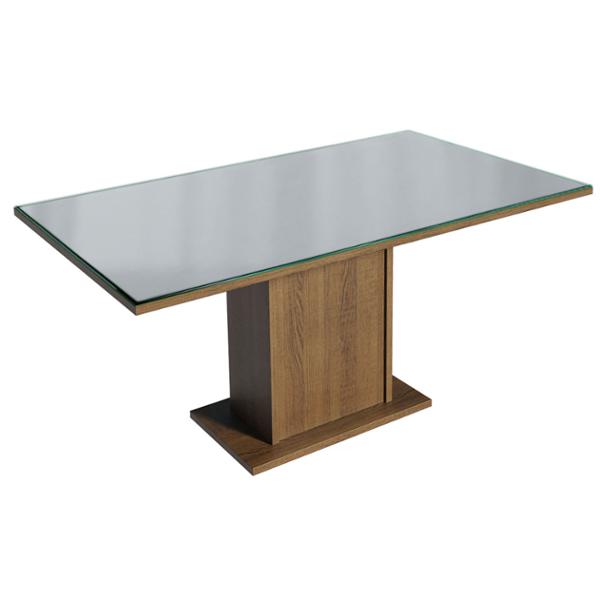 MESA COMEDOR RECT. VIDRIO RUSTIC/GRIS