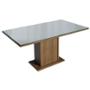 MESA COMEDOR RECT. VIDRIO RUSTIC/GRIS