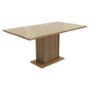MESA COMEDOR RECT. VIDRIO RUSTIC/CREMA