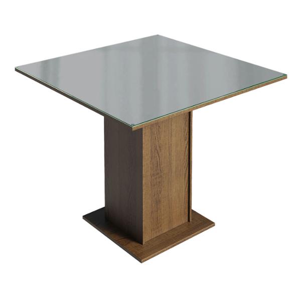 MESA COMEDOR CUADR. VIDRIO RUSTIC/GRIS