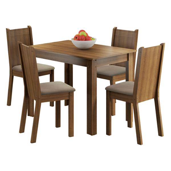 CONJ. COMEDOR RUTE 4 SILLAS RUSTIC/BEIGE