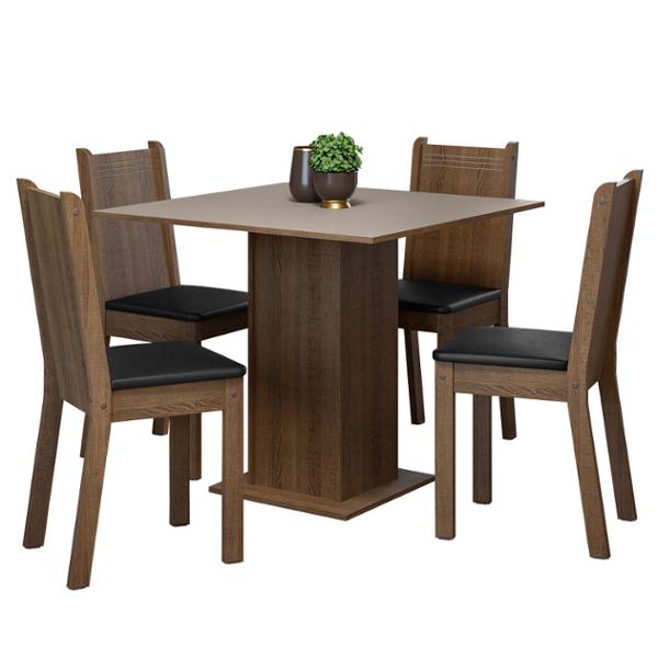 MESA 4 SILLAS RUSTIC/CREMA/NEGRO SAMARA
