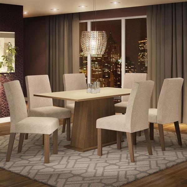 MESA 6 SILLAS RUSTIC/CREMA/IMPERIAL